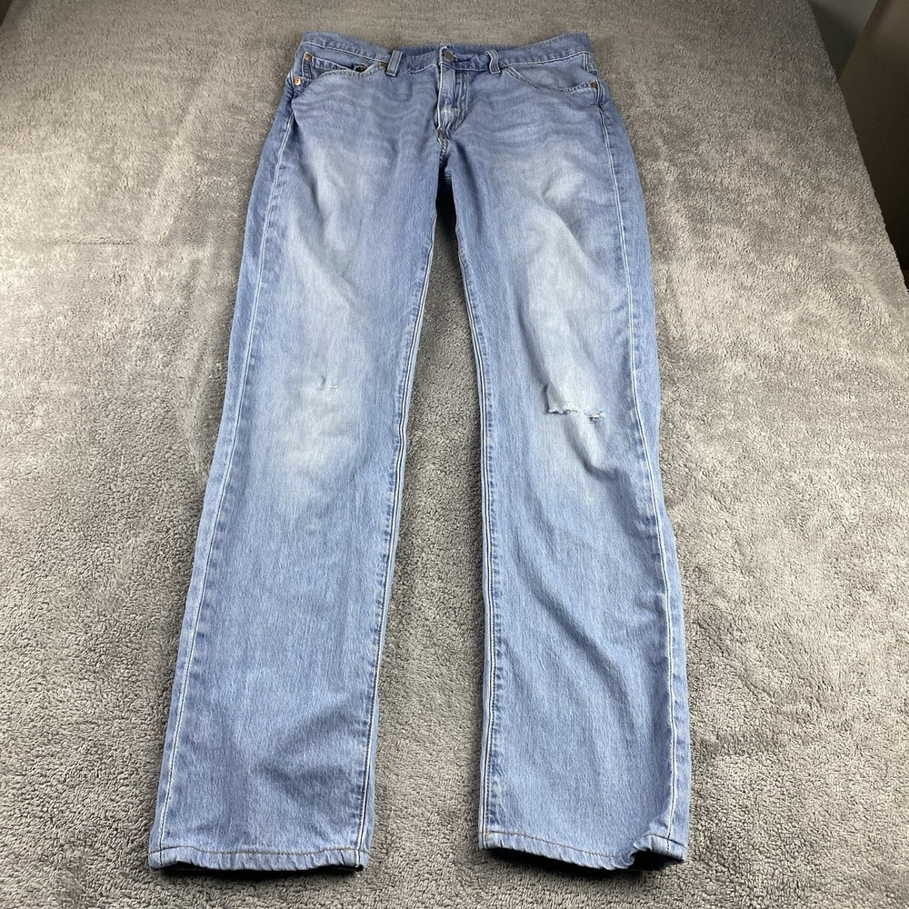 Levis Premium Performance 511 Slim Fit Jeans Mens 33x34 Blue Light Wash Low Rise